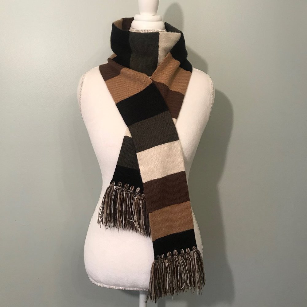 Cejon Striped Color Block 78" Scarf with Fringe